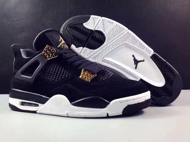 Air Jordan 4,AJ4,308497-032  这款黑金装扮的 Air Jordan 4 “Royalty” 可谓华丽又亲民