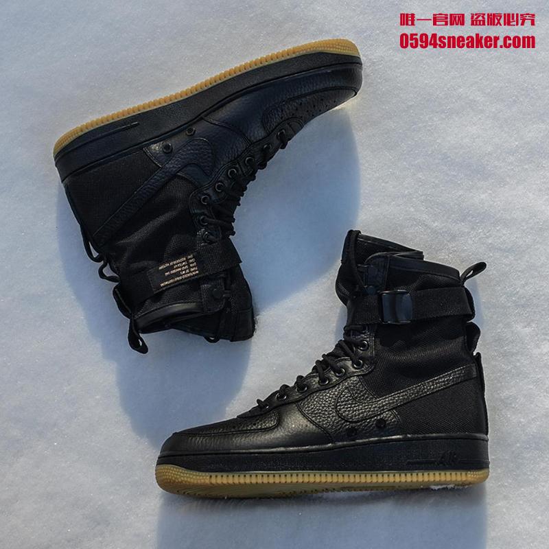 Nike,SF-AF 1,864024-001  暗黑+军事！这双 SF-AF 1 “Black/Gum” 将于下周登场