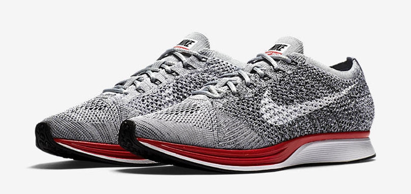 Nike,Flyknit Racer,526628-013  百搭神器！灰红 Nike Flyknit Racer 官网现已上架