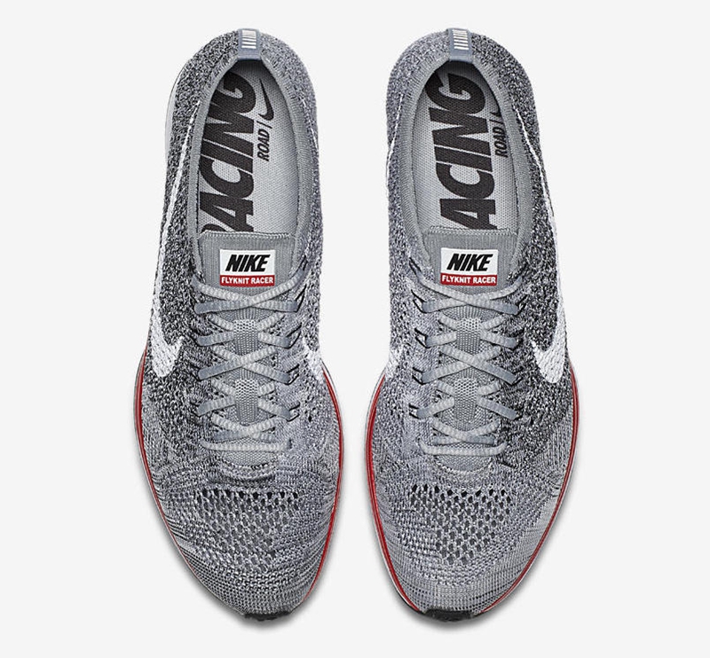 Nike,Flyknit Racer,526628-013  百搭神器！灰红 Nike Flyknit Racer 官网现已上架