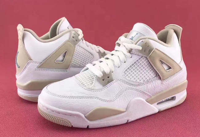 Air Jordan 4 GS,AJ4,487724-118  清新淡雅！全新 Air Jordan 4 GS “Linen” 将于六月发售