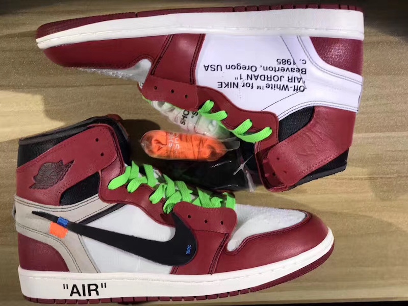 OFF-WHITE,Air Jordan 1,AJ1  四幅鞋带！OFF-WHITE x Air Jordan 1 实物近赏