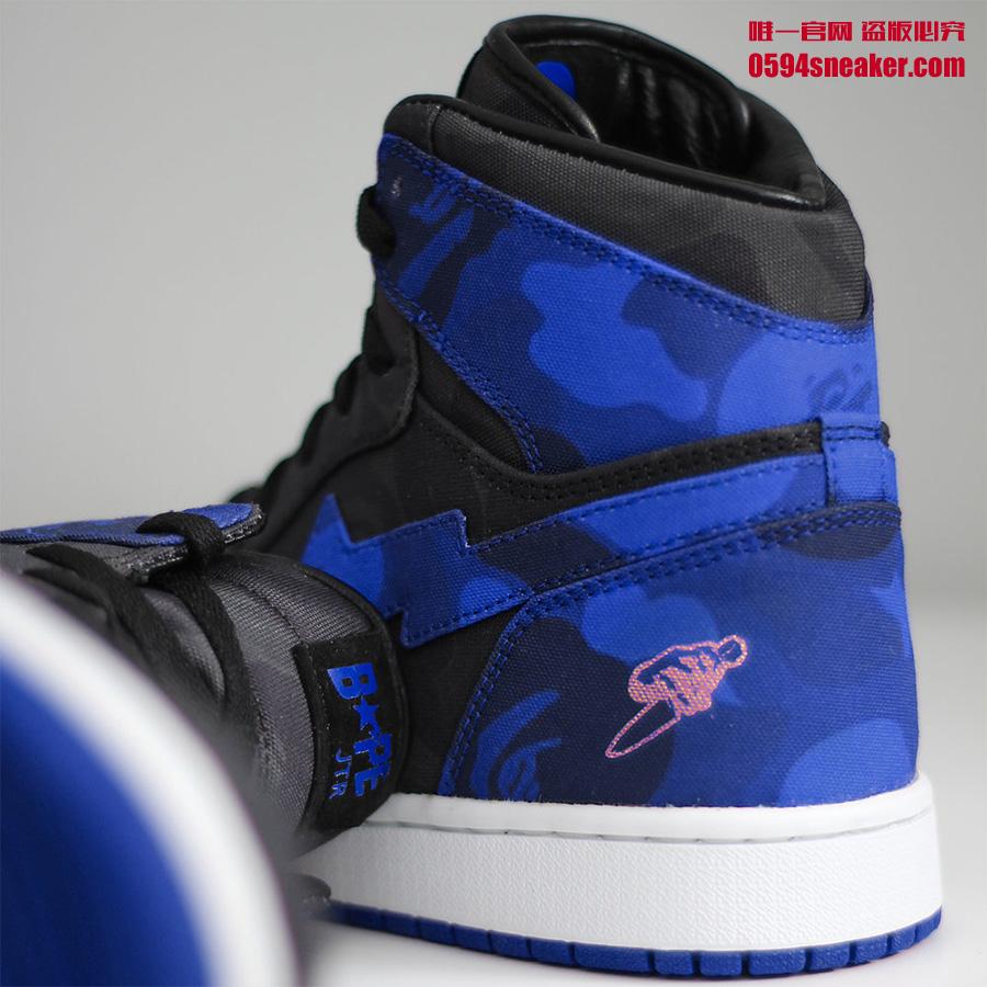 AJ1,Air Jordan 1,555088-007 AJ1 这两款黑蓝 BAPE x Air Jordan 1 “Royal” 你给打几分？