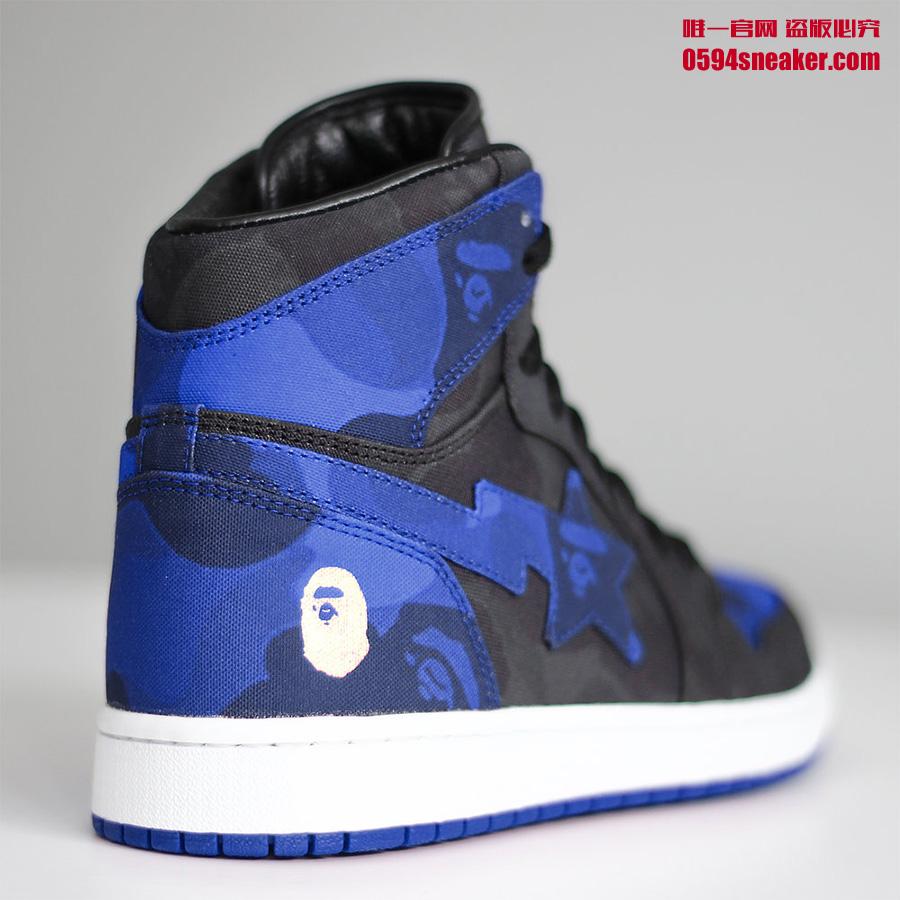 AJ1,Air Jordan 1,555088-007 AJ1 这两款黑蓝 BAPE x Air Jordan 1 “Royal” 你给打几分？