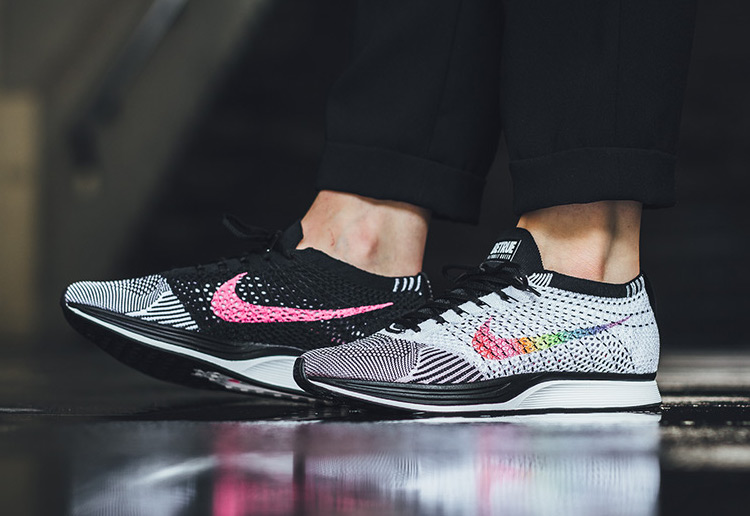 902366-100,Flyknit Racer,Nike 902366-100 渐变彩虹大钩！Nike Flyknit Racer “BETRUE” 上脚实拍