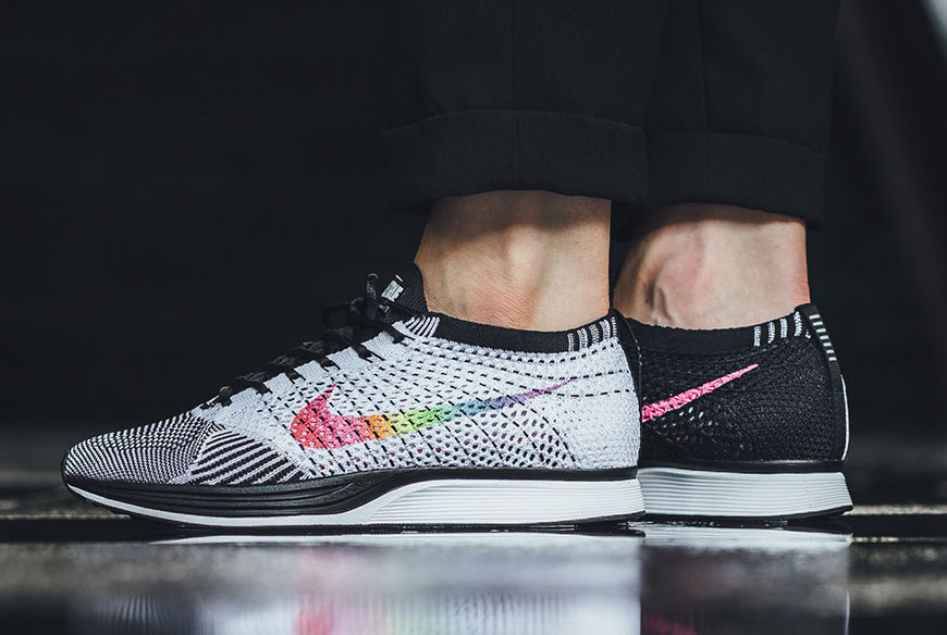 902366-100,Flyknit Racer,Nike 902366-100 渐变彩虹大钩！Nike Flyknit Racer “BETRUE” 上脚实拍