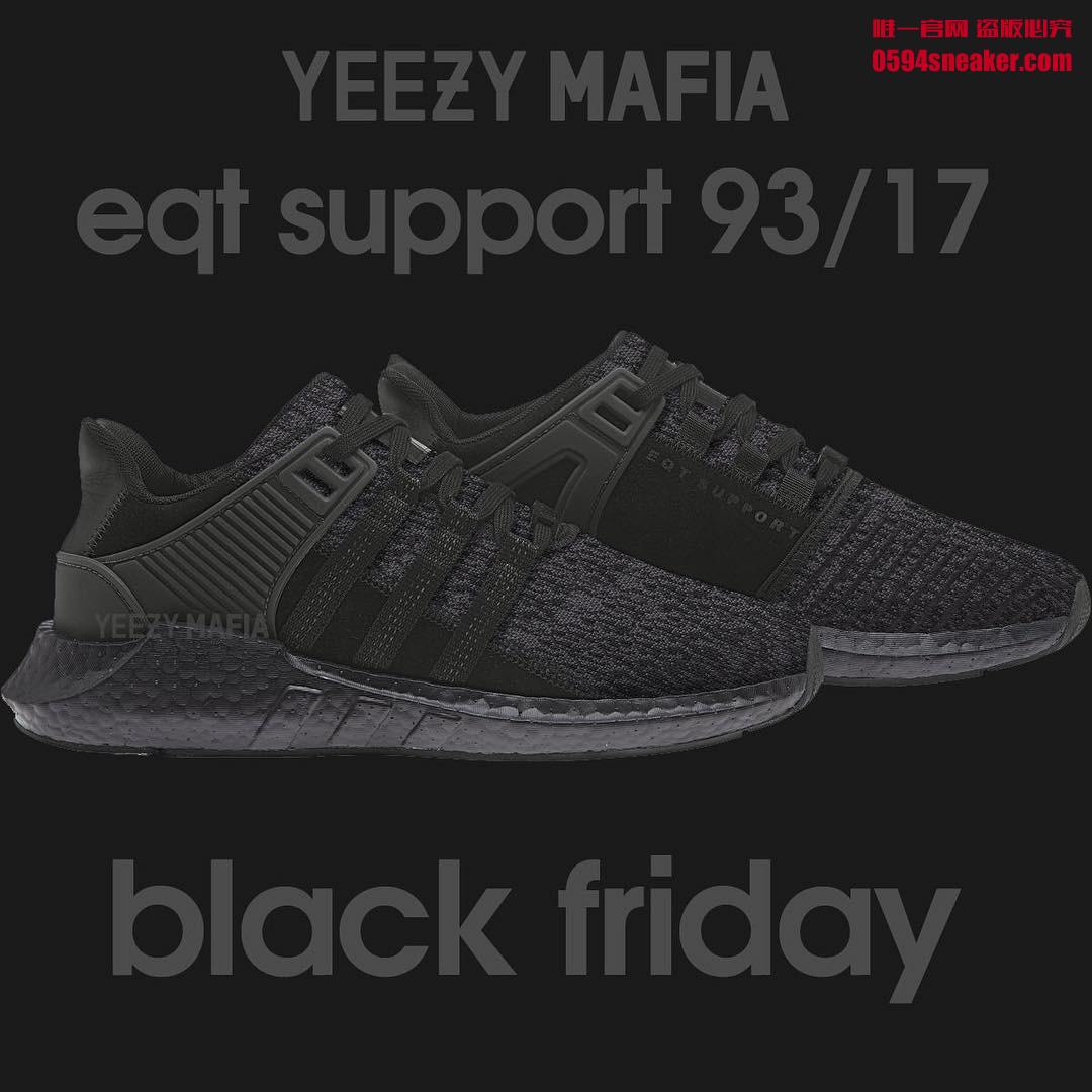 adidas,EQT Support 93/17  adidas 将在黑色星期五推出纯黑 EQT Support 93/17！