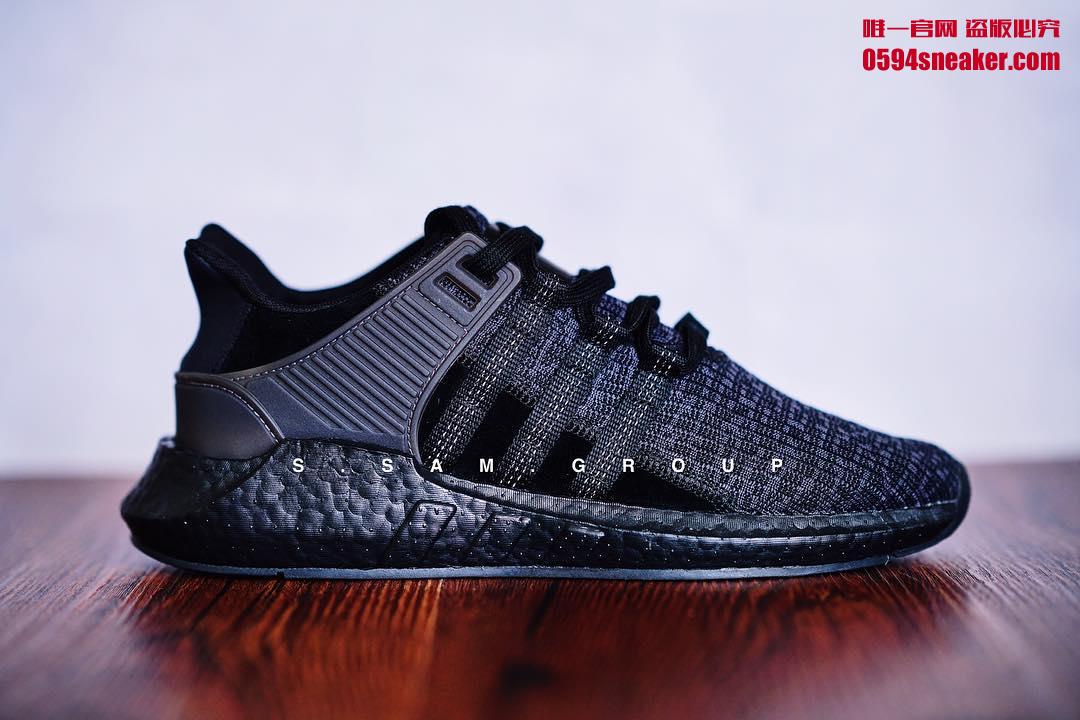 EQT 93/17 Boost,EQT,adidas  黑色中底！EQT 93/17 Boost “Triple Black” 实物新图