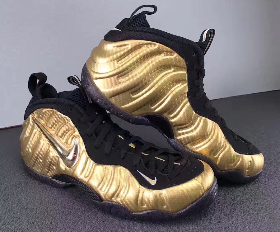 Nike,Air Foamposite Pro,624041  奢华耀眼的金泡！Air Foamposite Pro “Metallic Gold” 细节欣赏