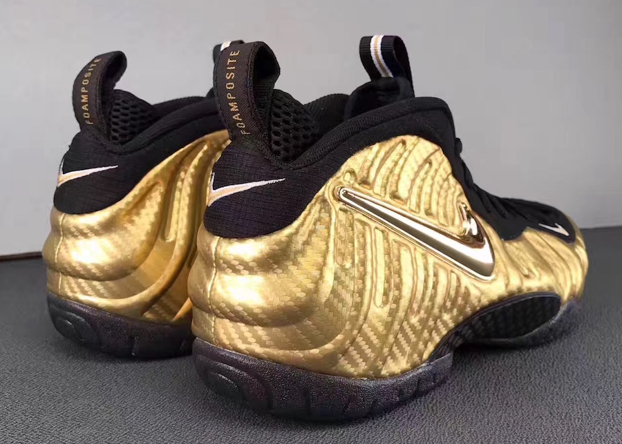 Nike,Air Foamposite Pro,624041  奢华耀眼的金泡！Air Foamposite Pro “Metallic Gold” 细节欣赏