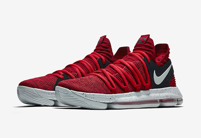 Nike,KD 10  黑红配色！全新 KD 10 “University Red” 九月发售