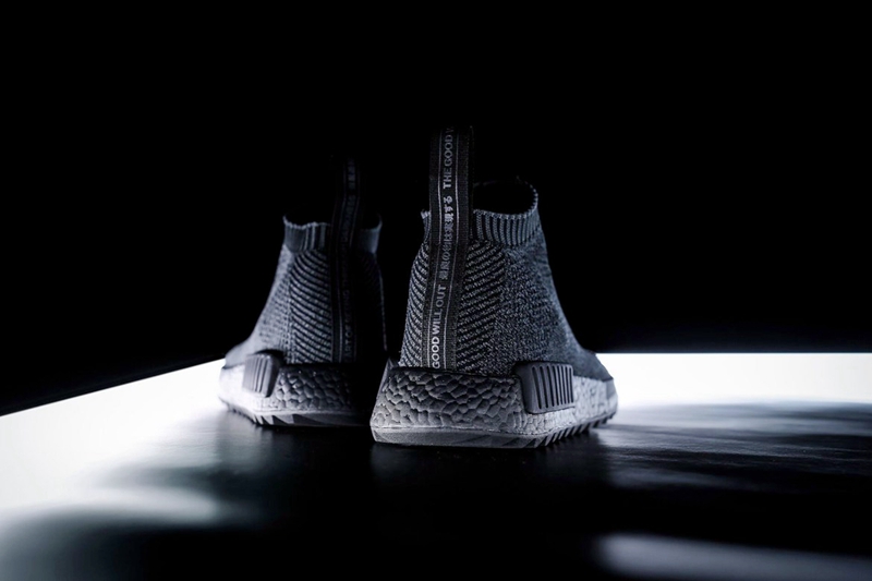 adidas Consortium,The Good Wil  拼接鞋面 + 锯齿大底！这款酷黑装扮的联名 NMD CS1 值得关注