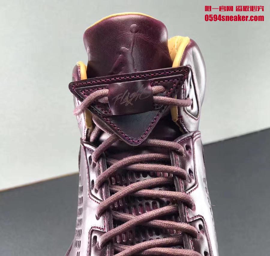 AJ5,Air Jordan 5,881432-612  酒红诱惑！这双奢华质感的 AJ5 PRM 年底发售