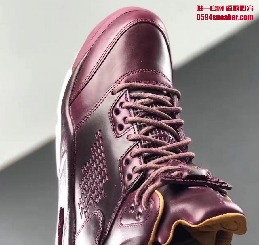 AJ5,Air Jordan 5,881432-612  酒红诱惑！这双奢华质感的 AJ5 PRM 年底发售