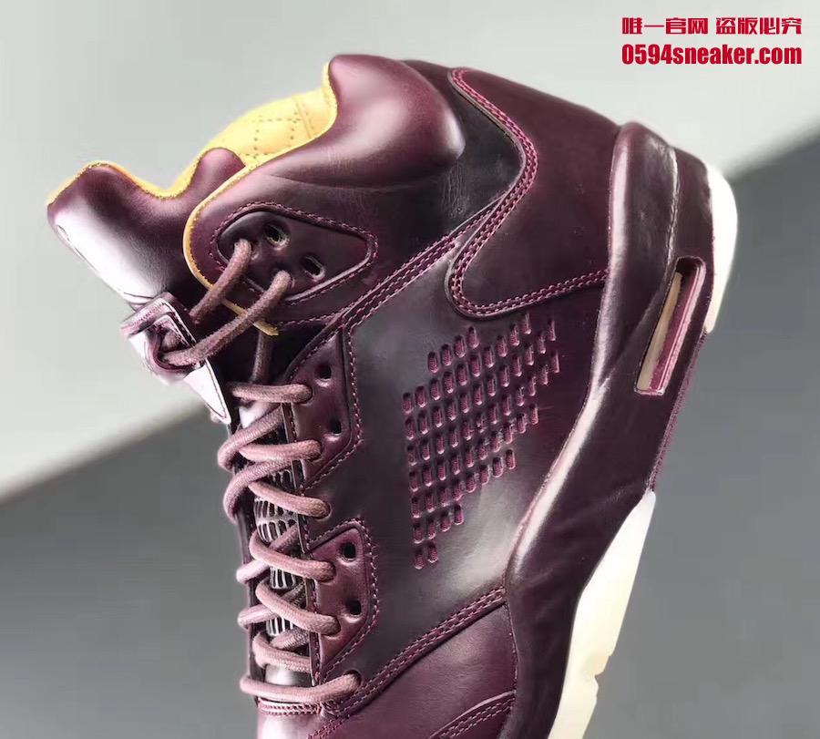 AJ5,Air Jordan 5,881432-612  酒红诱惑！这双奢华质感的 AJ5 PRM 年底发售