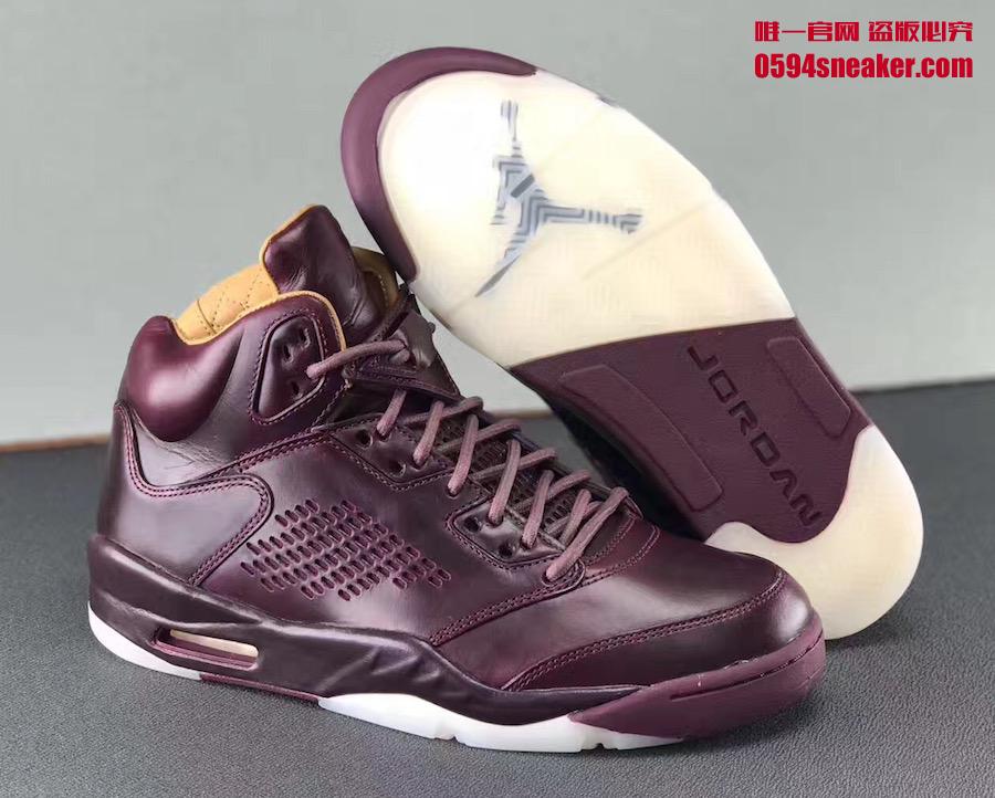 AJ5,Air Jordan 5,881432-612  酒红诱惑！这双奢华质感的 AJ5 PRM 年底发售