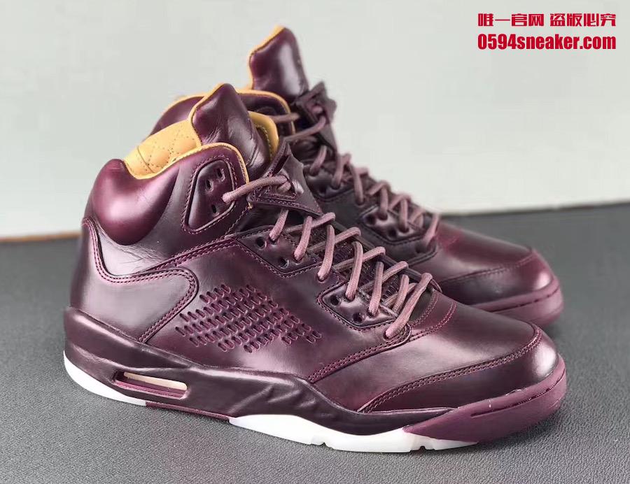 AJ5,Air Jordan 5,881432-612  酒红诱惑！这双奢华质感的 AJ5 PRM 年底发售