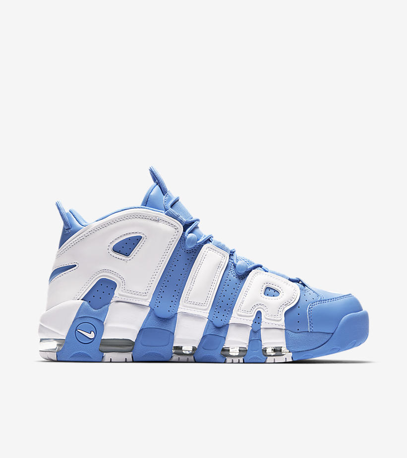 Nike,Air More Uptempo,921948-4  经典北卡蓝！这双颜值不俗的 Air More Uptempo 海外现已发售
