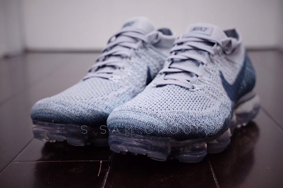 Nike, Air VaporMax  清爽灰蓝配色！全新 Air VaporMax 实物曝光！