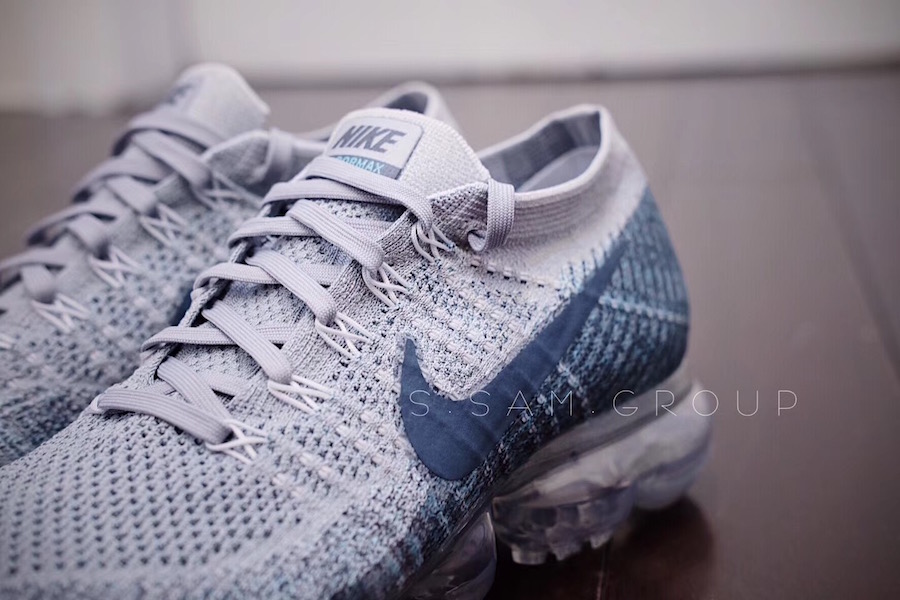 Nike, Air VaporMax  清爽灰蓝配色！全新 Air VaporMax 实物曝光！