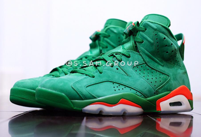 AJ6,Air Jordan 6,AJ5986-335  醒目佳得乐！绿麂皮 Air Jordan 6 “Gatorade” 全新近照曝光