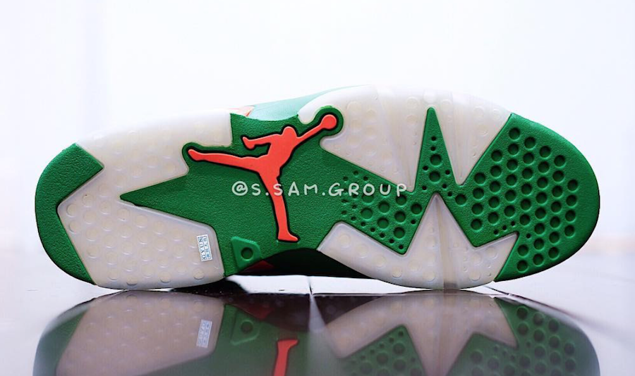 AJ6,Air Jordan 6,AJ5986-335  醒目佳得乐！绿麂皮 Air Jordan 6 “Gatorade” 全新近照曝光