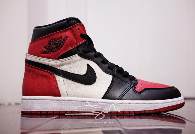 Air Jordan 1,Bred Toe,AJ1,5550 质感格外出众！黑红脚趾 Air Jordan 1 实物细节近赏