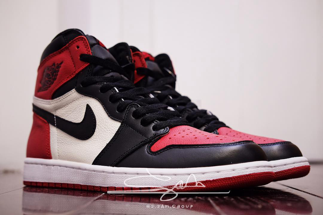 Air Jordan 1,Bred Toe,AJ1,5550 质感格外出众！黑红脚趾 Air Jordan 1 实物细节近赏