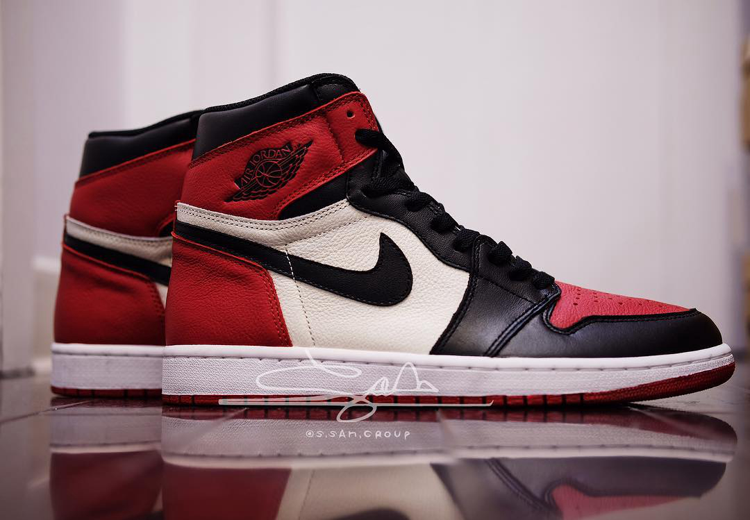 Air Jordan 1,Bred Toe,AJ1,5550 质感格外出众！黑红脚趾 Air Jordan 1 实物细节近赏