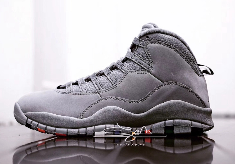 Air Jordan 10,Cool Grey,310805  绚彩鞋底是亮点！Air Jordan 10 “Cool Grey” 实物表现不俗