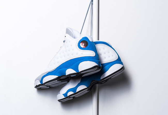 Air Jordan 13 GS,Italy Blue,AJ  海外已正式上架！白蓝装扮 Air Jordan 13 GS 实物近赏