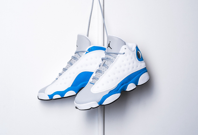 Air Jordan 13 GS,Italy Blue,AJ  海外已正式上架！白蓝装扮 Air Jordan 13 GS 实物近赏