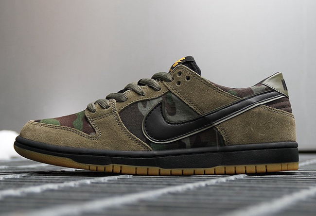 Dunk SB Low,Camo,Nike  军事范十足！迷彩装扮 Dunk SB Low “Camo” 现已发售