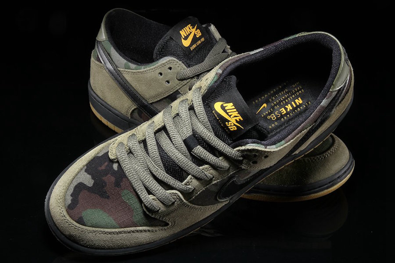 Dunk SB Low,Camo,Nike  军事范十足！迷彩装扮 Dunk SB Low “Camo” 现已发售