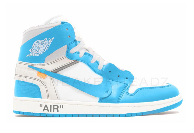 AJ1,OFF-WHITE x Air Jordan 1  北卡配色！2018 年 OW x Air Jordan 1 配色曝光！