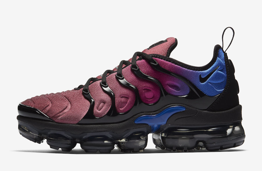 Nike,VaporMax Plus  红蓝过渡色鞋面！全新 VaporMax Plus 本月正式发售