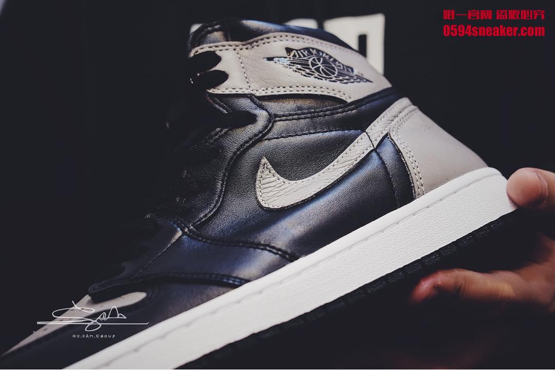 Air Jordan 1,AJ1,Shadow,555088  实物首次曝光！2018 Air Jordan 1 “Shadow” 皮质更柔软！