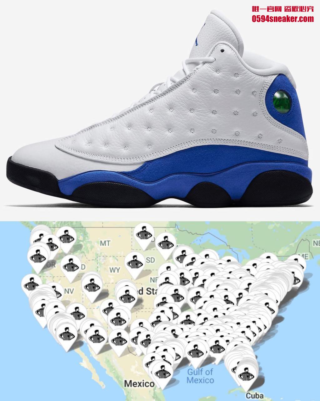 Air Jordan 13,AJ13,Hyper Royal  北美发售店铺曝光！Air Jordan 13 “Hyper Royal” 下周发售