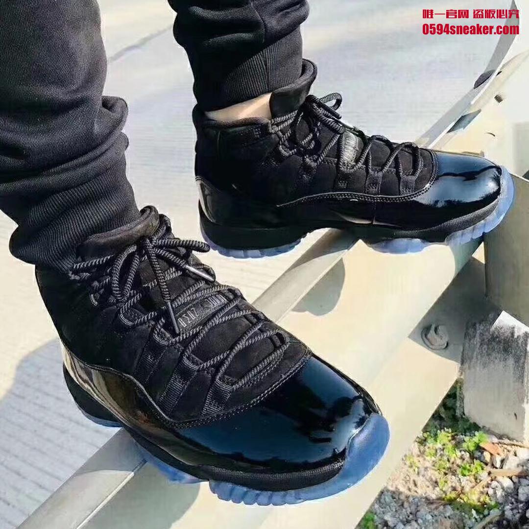 Air Jordan 11,AJ11,Prom Night,  传闻货量不大？！黑麂皮 Air Jordan 11 更多实物细节曝光