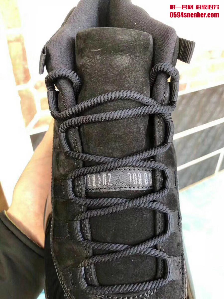 Air Jordan 11,AJ11,Prom Night,  传闻货量不大？！黑麂皮 Air Jordan 11 更多实物细节曝光