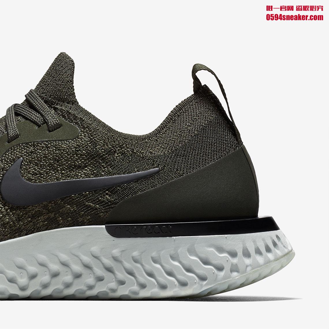 Nike,Epic React,AQ0070-300  硬朗军绿色登场！全新 Epic React FK 本月发售