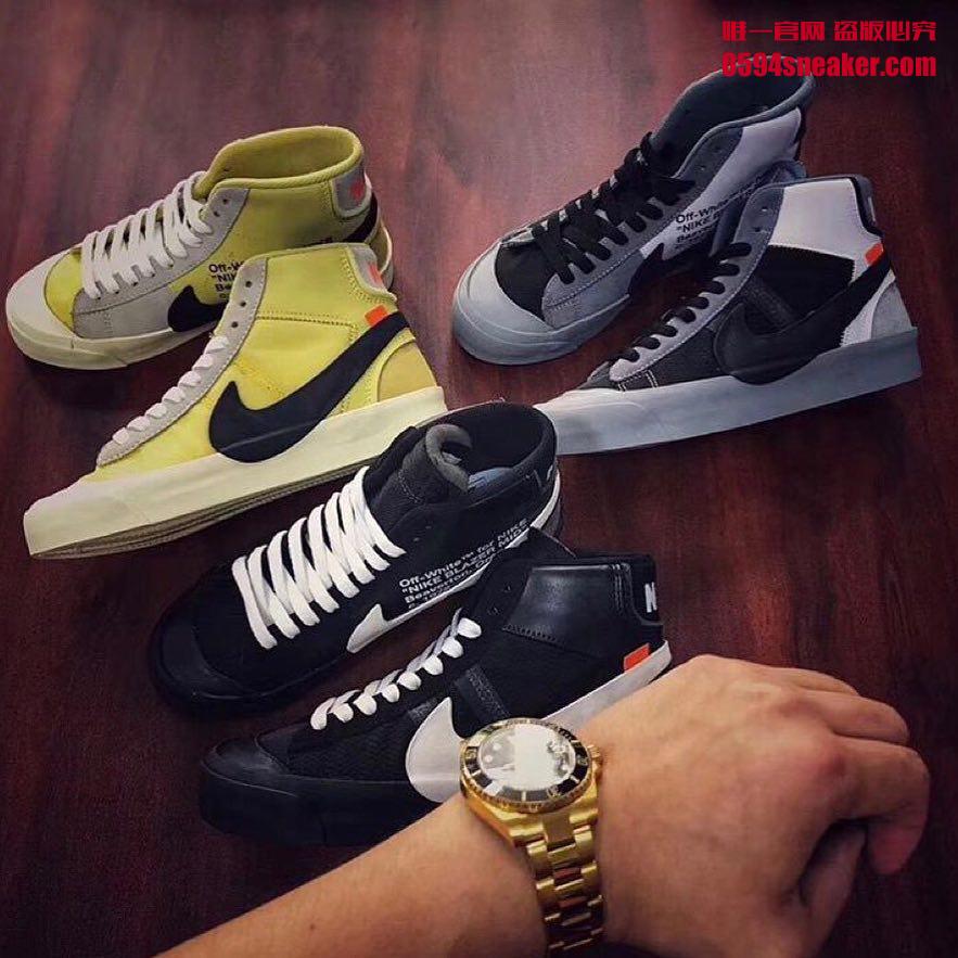 OFF-WHITE,Nike,Blazer,AA3832-7  实物首次曝光！三双 OFF-WHITE x Blazer 七月开启发售