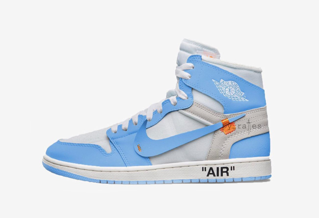 OFF-WHITE,AJ1,Air Jordan 1,AQ0  实物细节首次曝光！北卡配色 OFF-WHITE x AJ1 六月发售