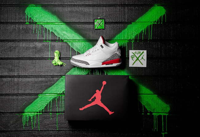 AJ3,Air Jordan 3,136064-116  醒目绿色鞋带！Air Jordan 3 “Katrina” 还有特别版本！