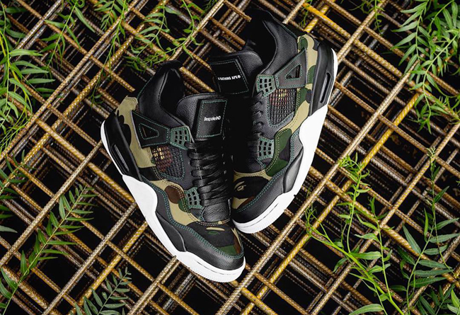 Bape,Air Jordan 4,AJ4,球鞋定制  细节满满！BAPE x Air Jordan 4 定制版欣赏