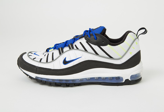 Nike,Air Max 98,640744-103  纯正复古运动风！Nike Air Max 98 “Racer Blue” 实物图