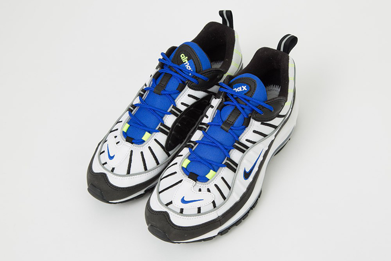 Nike,Air Max 98,640744-103  纯正复古运动风！Nike Air Max 98 “Racer Blue” 实物图