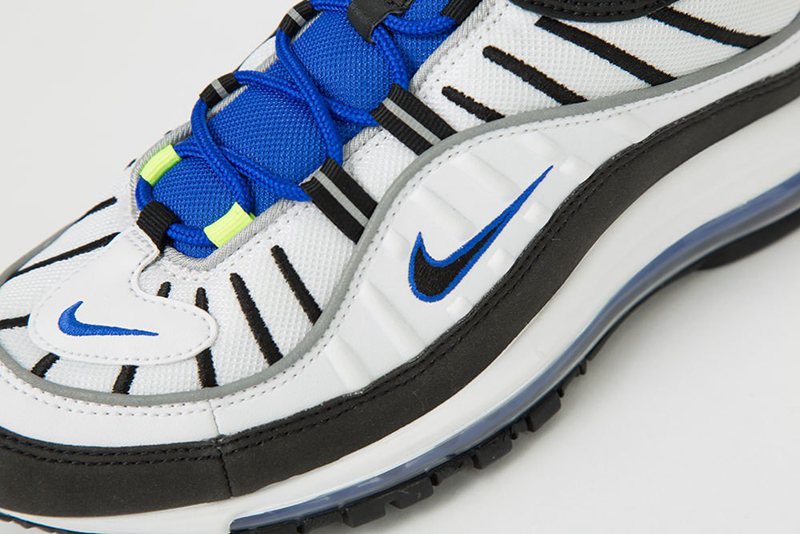 Nike,Air Max 98,640744-103  纯正复古运动风！Nike Air Max 98 “Racer Blue” 实物图