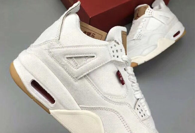 Air Jordan 4,AJ4  白色实物首次曝光！Levis x Air Jordan 4 后续配色发售日期确定