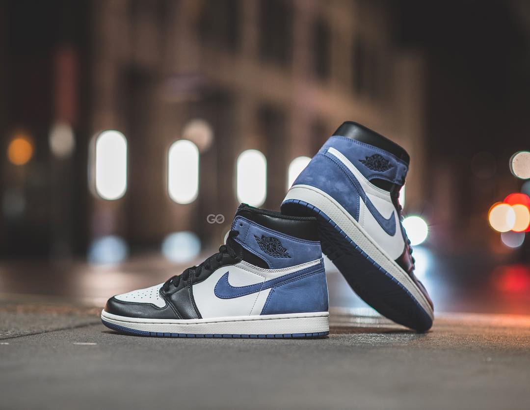 AJ1,Air Jordan 1,Blue Moon,555  实物上脚抢先看！你们都在等的 “贪玩蓝月” Air Jordan 1